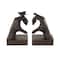 7.5" Dark Brown Hands Heart Inspired Decorative Bookend Set with Butterfly & Copper Accents